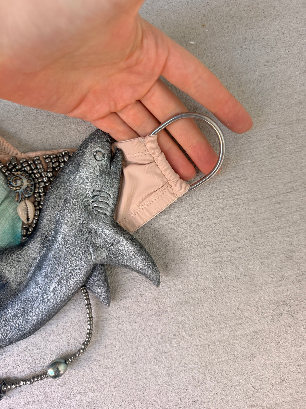 Teal Siren Shark Silicone Mermaid Top | Premade C cup D-Ring