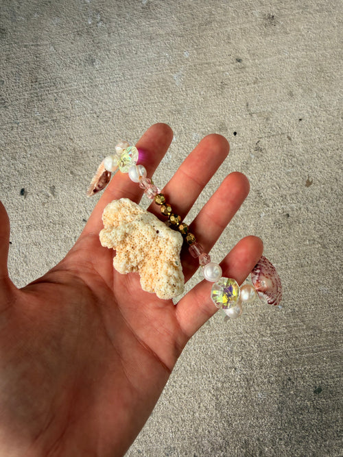 Blush Reef Coral Necklace – Natural Coral, Pearl & Seashell Adornment