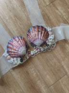 Shell & Beadwork Mermaid Top – Deep Plunge C Cup (Available for Reservation)