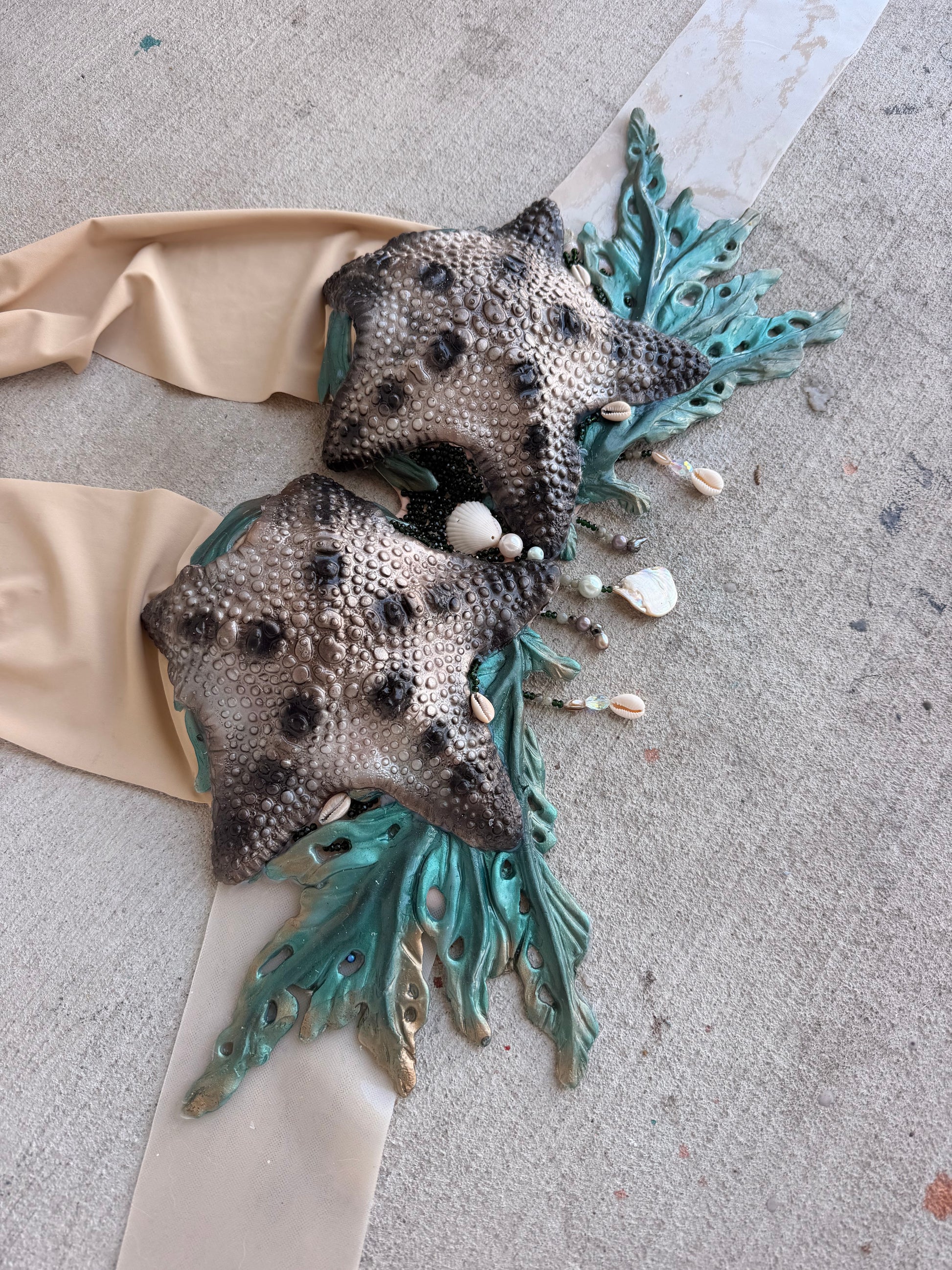 Chocolate Chip Starfish Mermaid Top – D Cup (Premade)