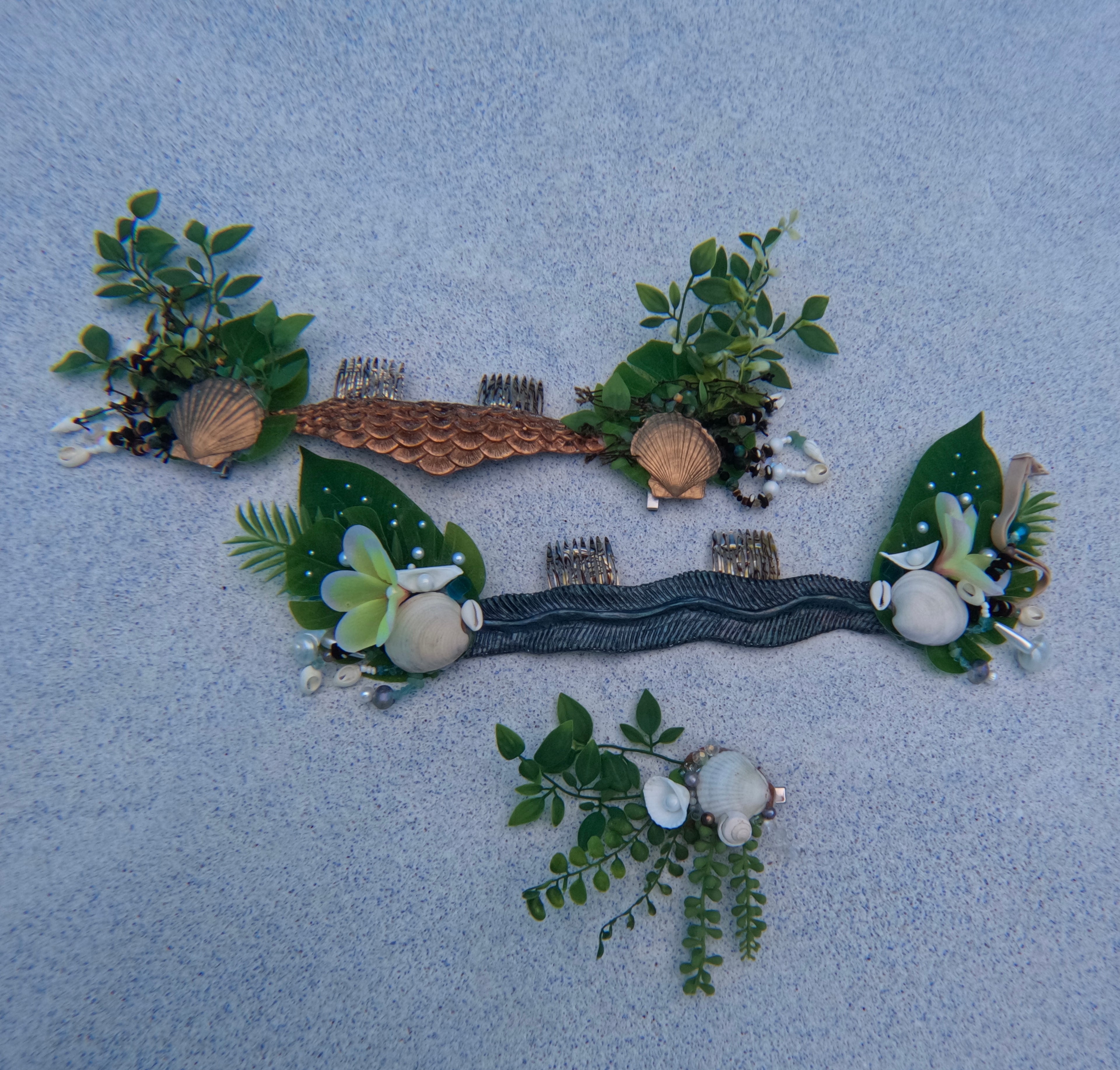Shell-Inspired Mermaid Hair Pieces – Headdresses + Clip