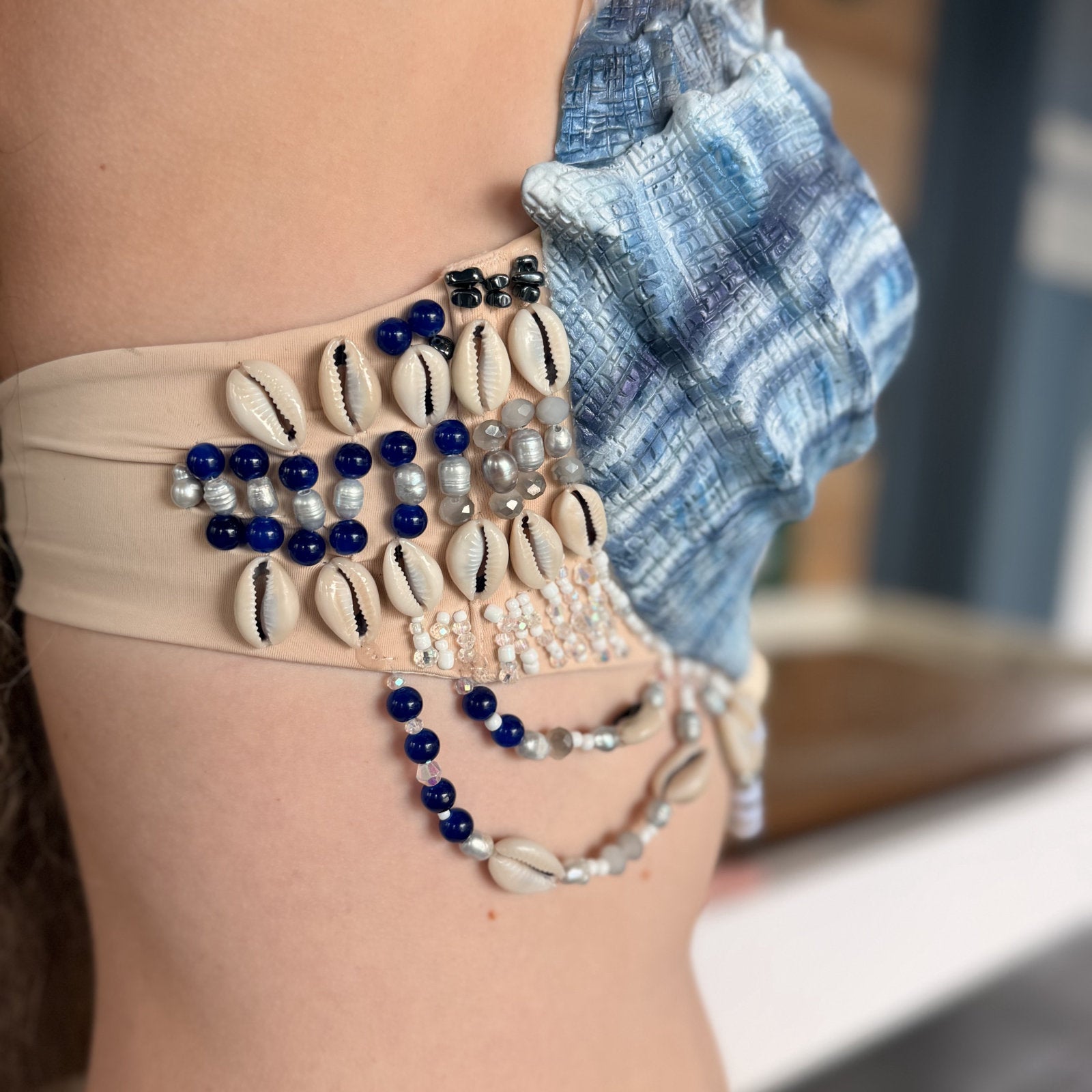 Blue Siren Conch Top — Handmade Silicone Mermaid Swim Top