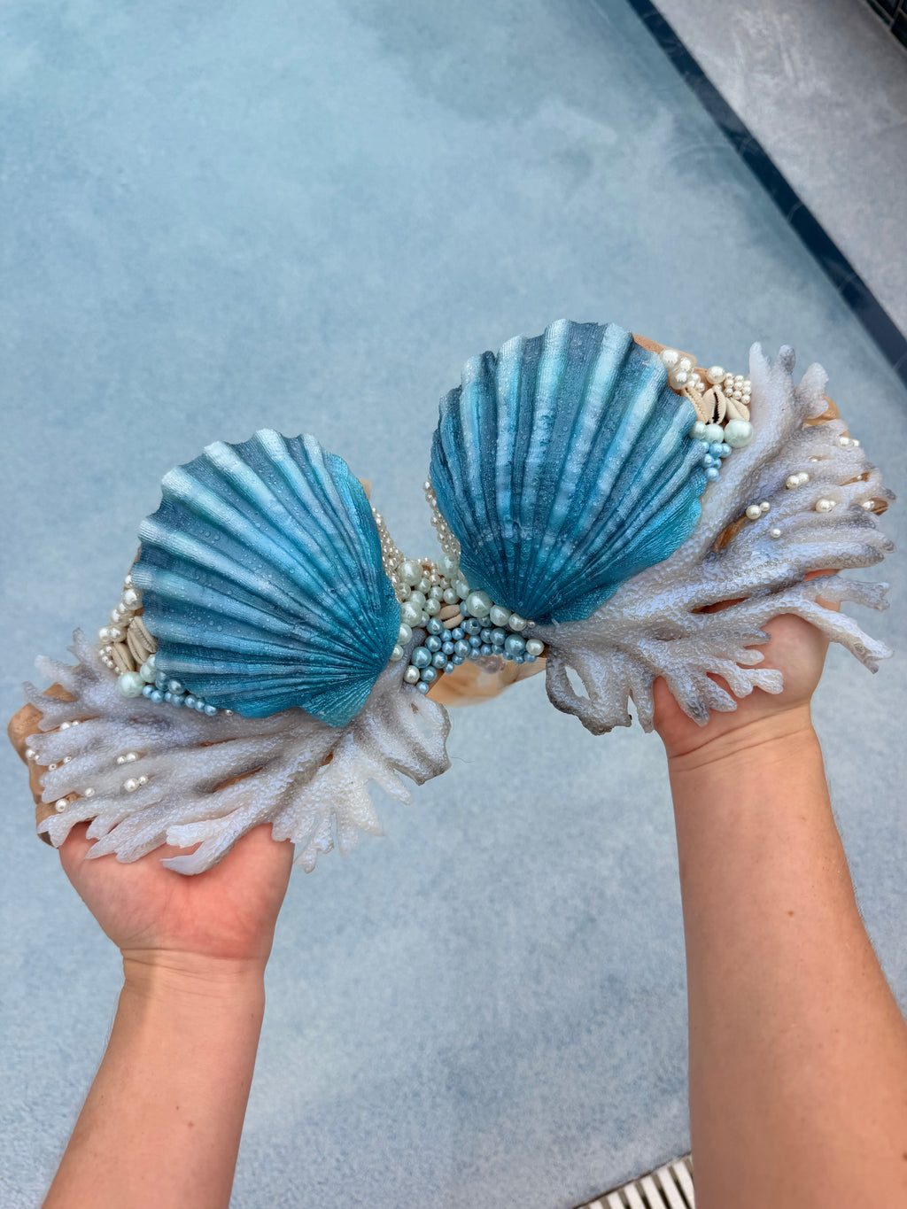 Blue Lagoon Coral Shell Mermaid Top