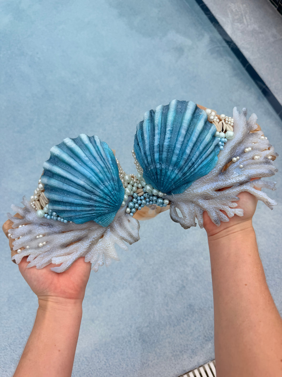 Blue Lagoon Coral Shell Mermaid Top