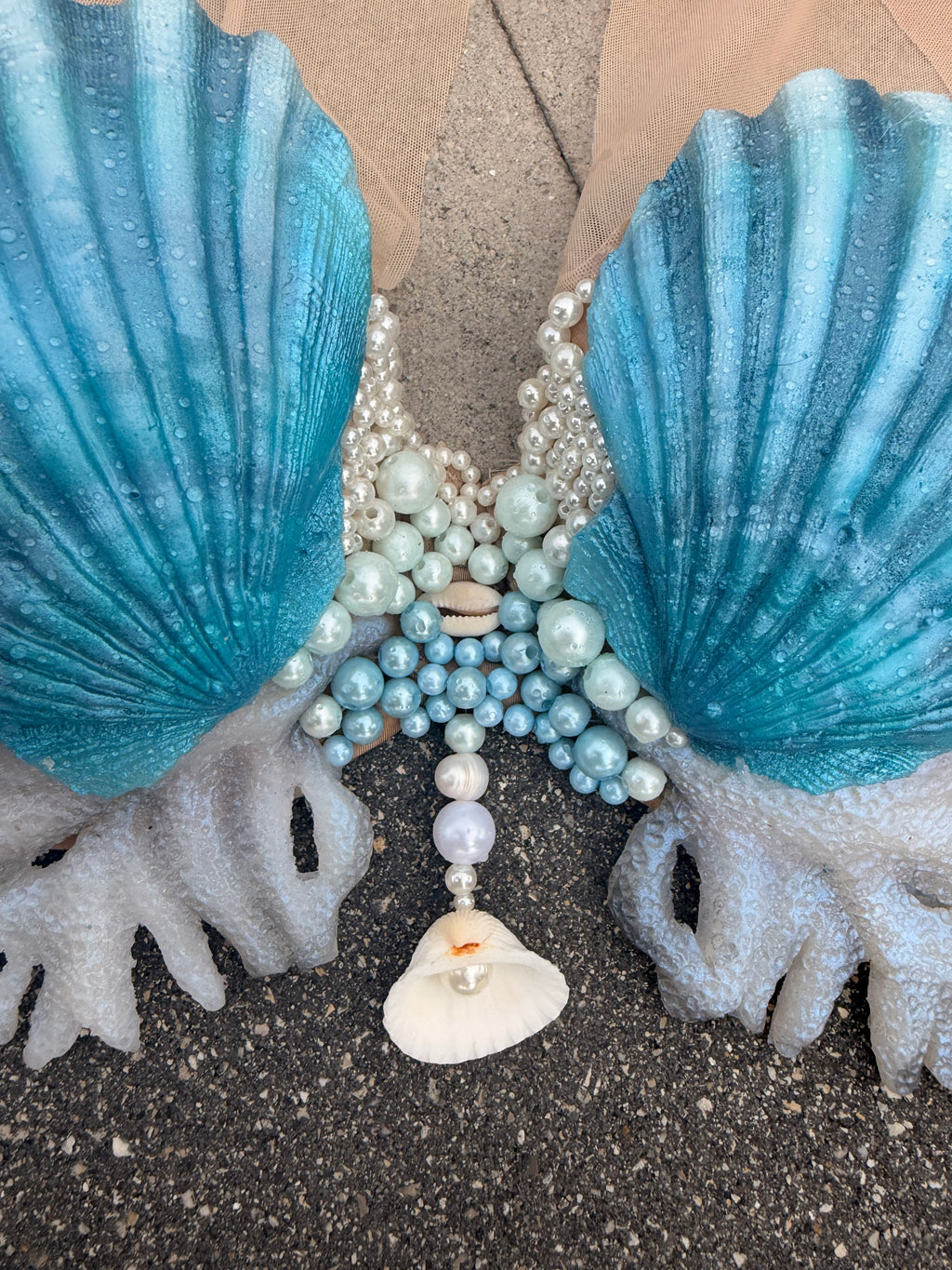 Blue Lagoon Coral Shell Mermaid Top
