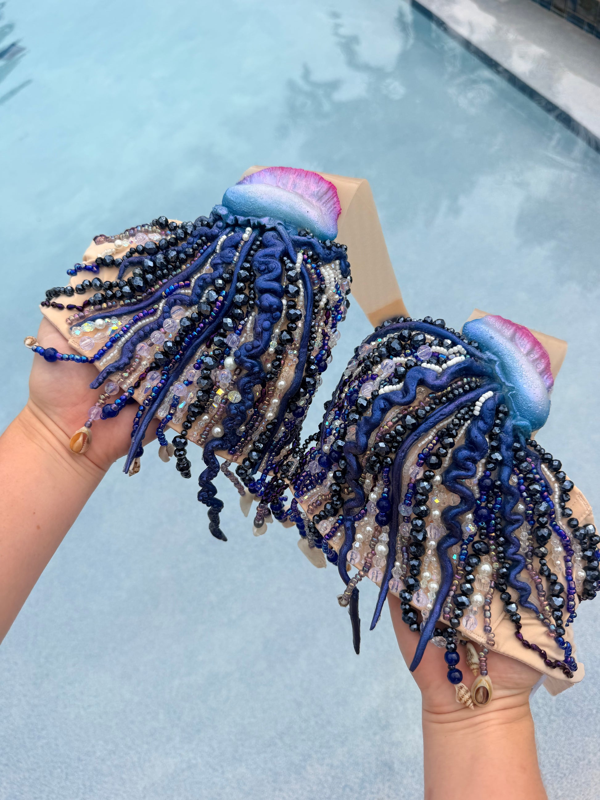 Midnight Man O' War Beaded Mermaid Top