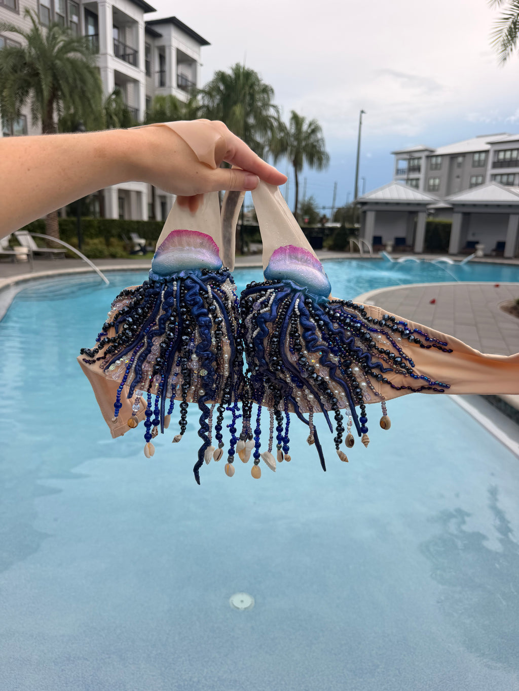Midnight Man O' War Beaded Mermaid Top