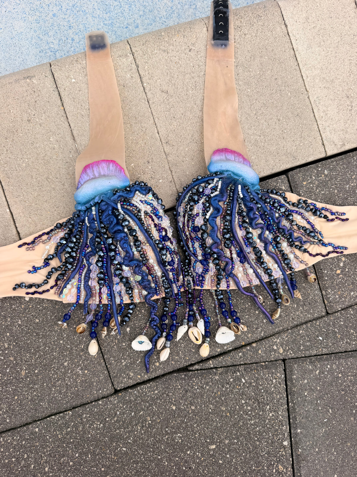 Midnight Man O' War Beaded Mermaid Top
