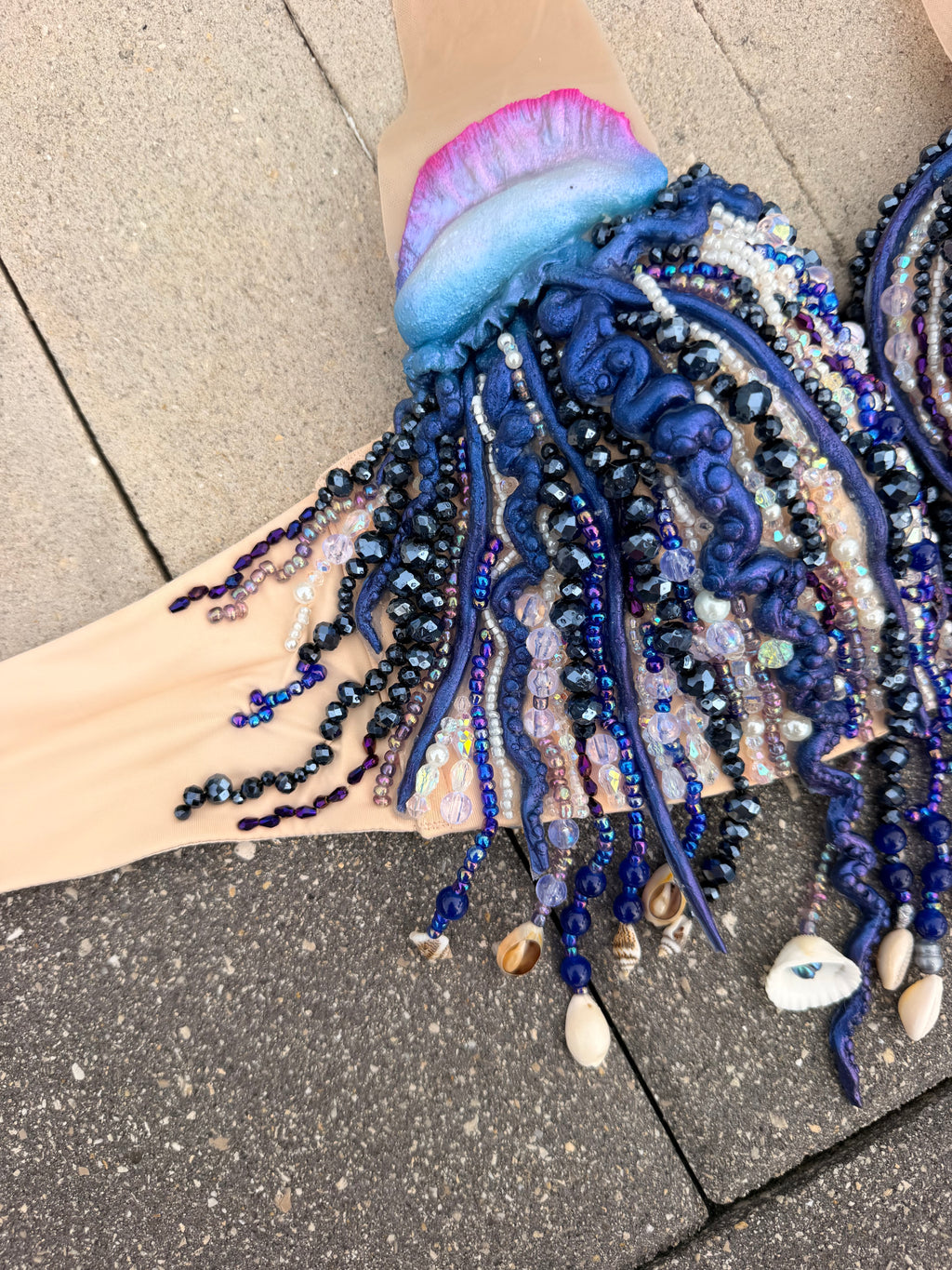 Midnight Man O' War Beaded Mermaid Top