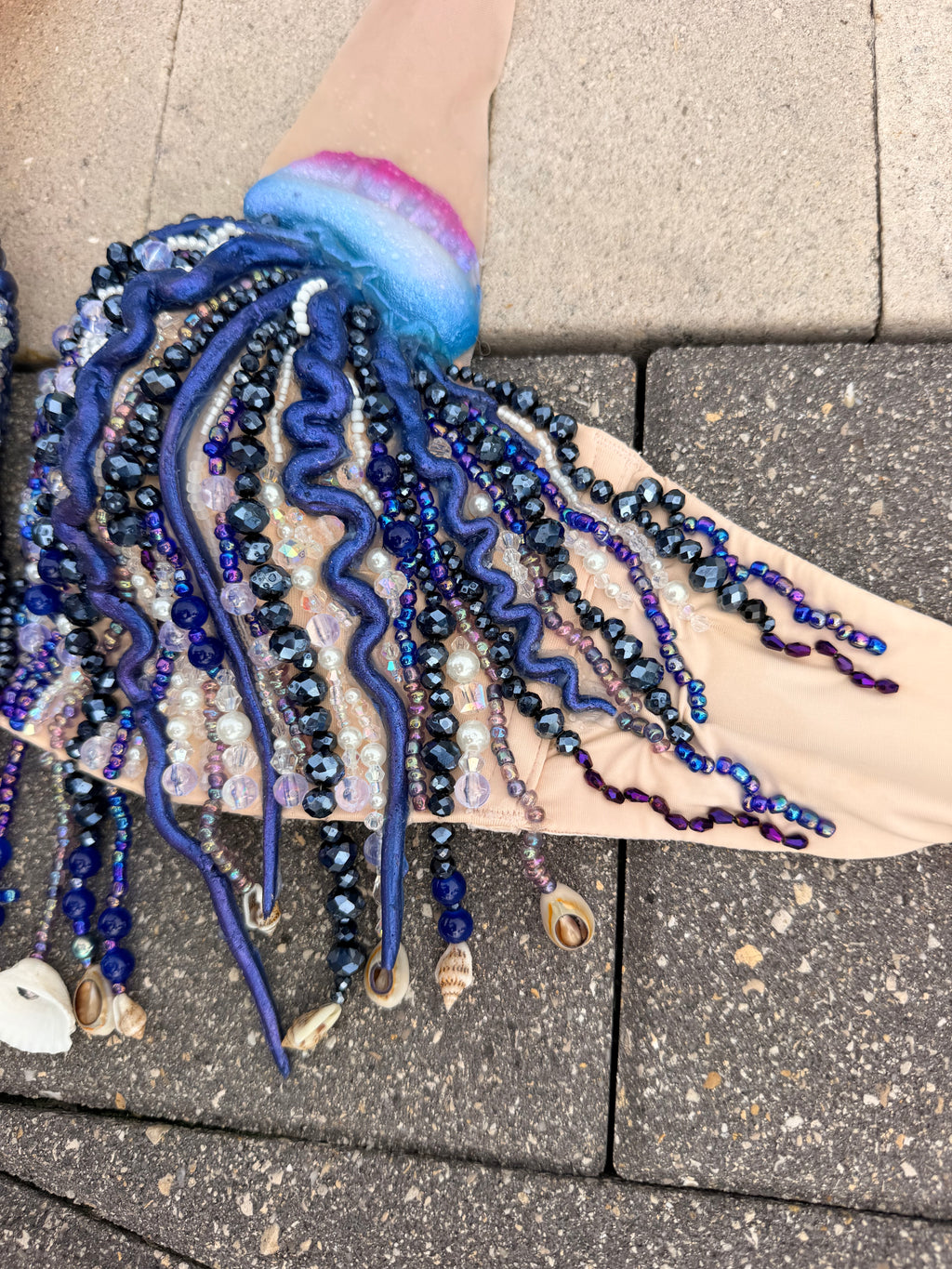 Midnight Man O' War Beaded Mermaid Top
