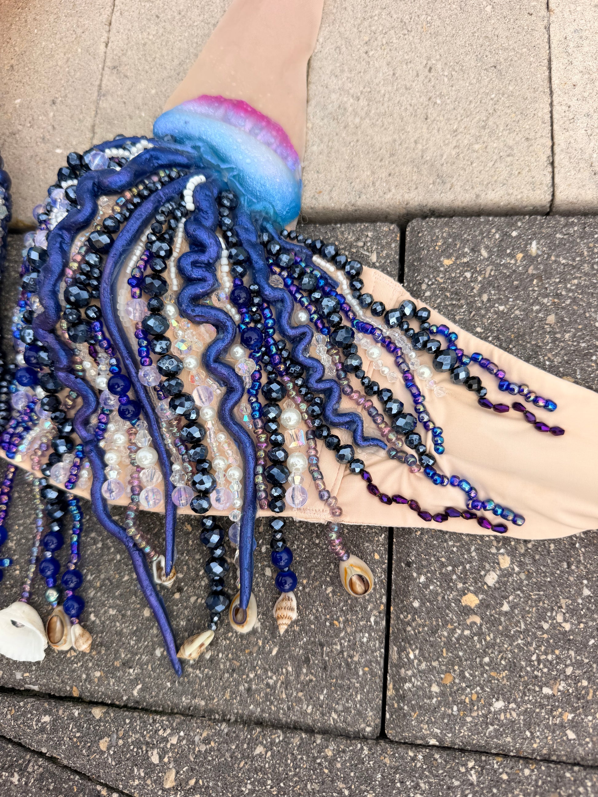 Midnight Man O' War Beaded Mermaid Top