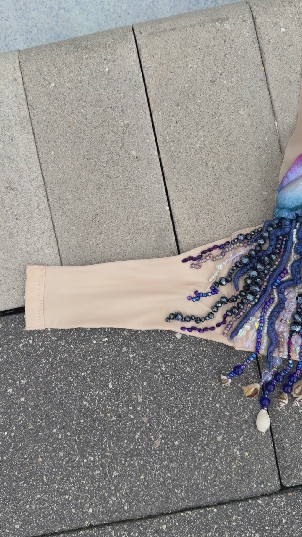 Midnight Man O' War Beaded Mermaid Top