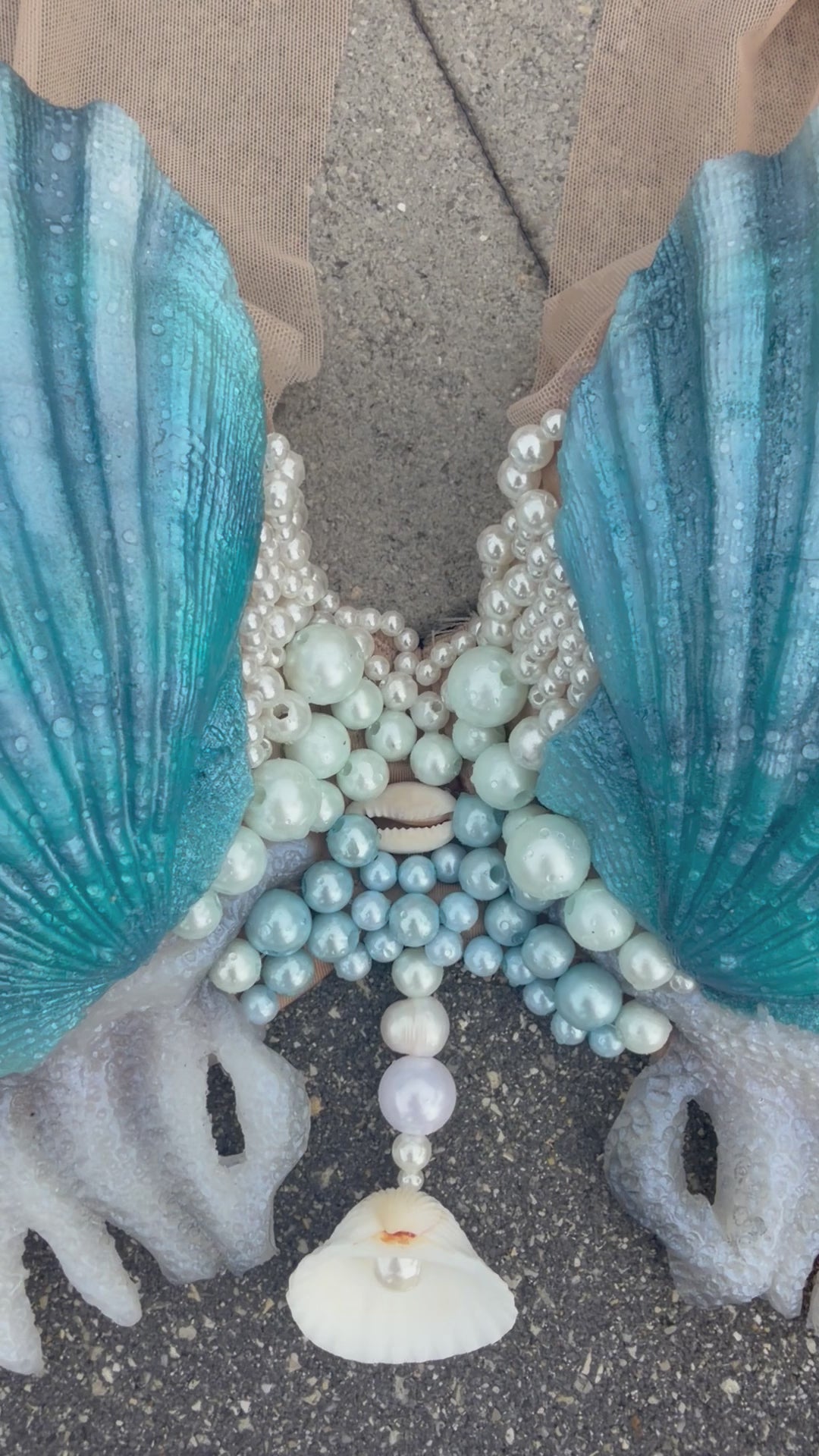 Blue Lagoon Coral Shell Mermaid Top